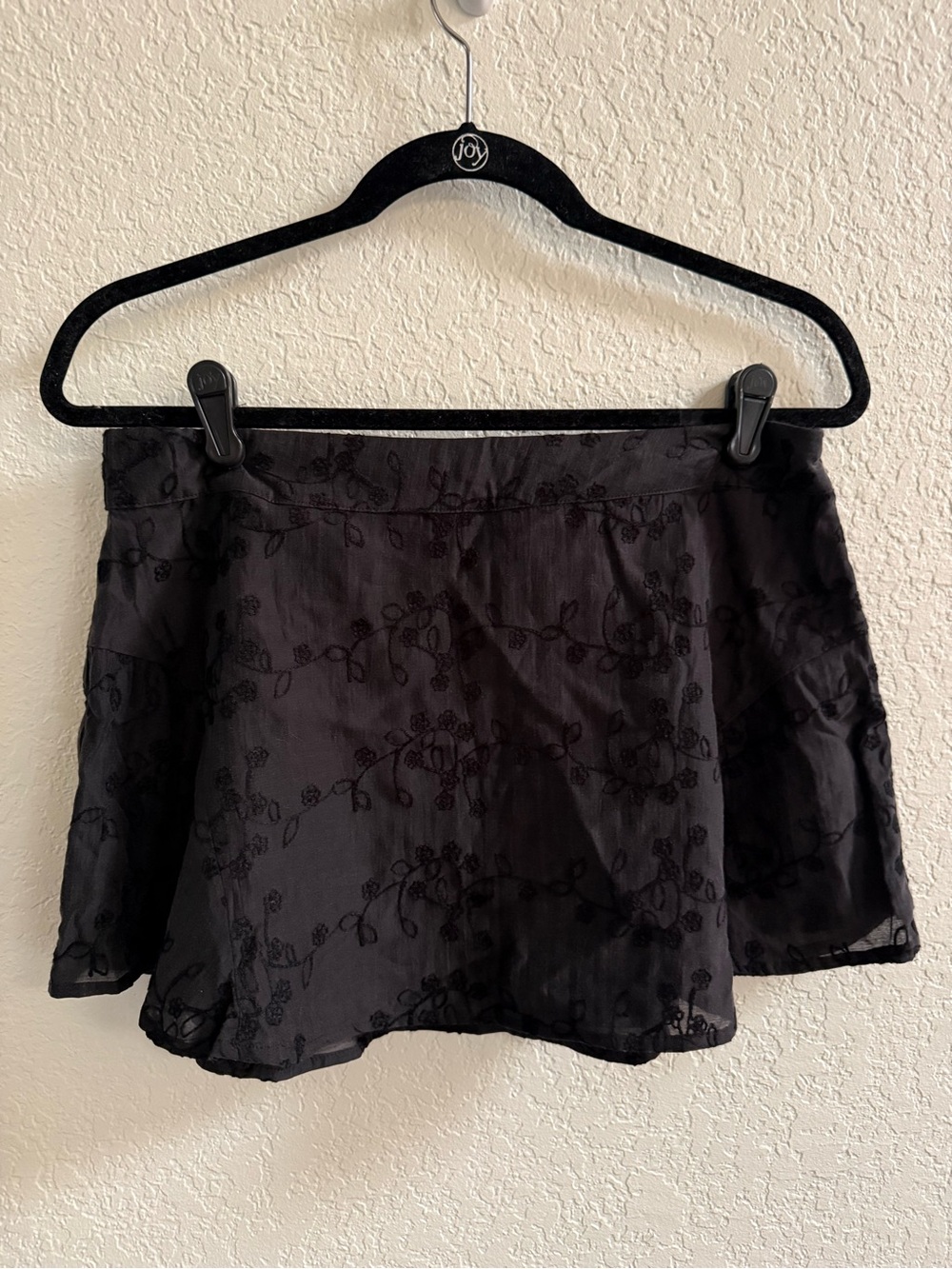 Princess Polly Black Floral Embroidered Skirt